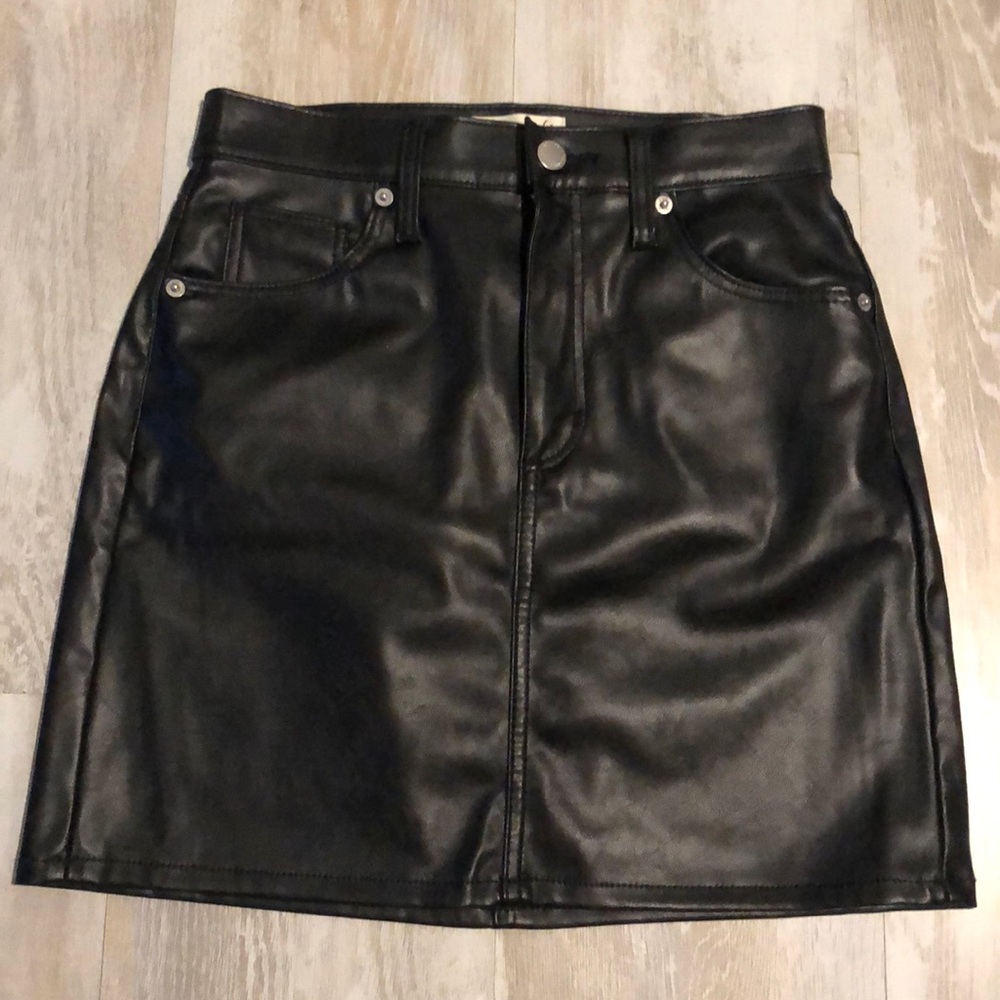 Faux leather skirt